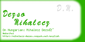 dezso mihalecz business card